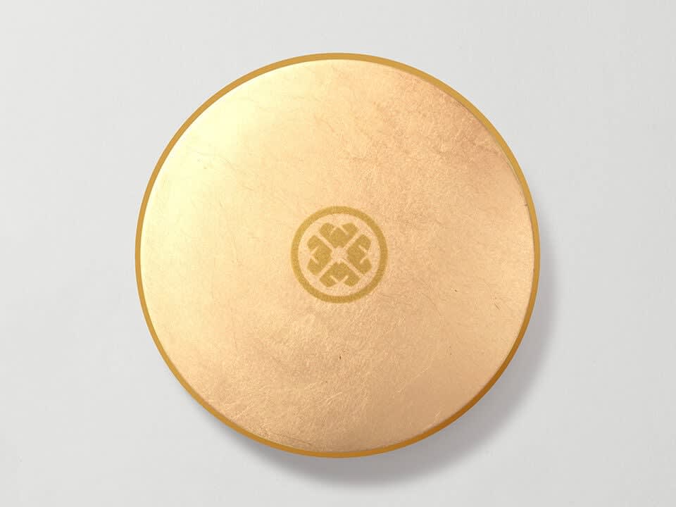 Tatcha gold leaf compact mirror back
