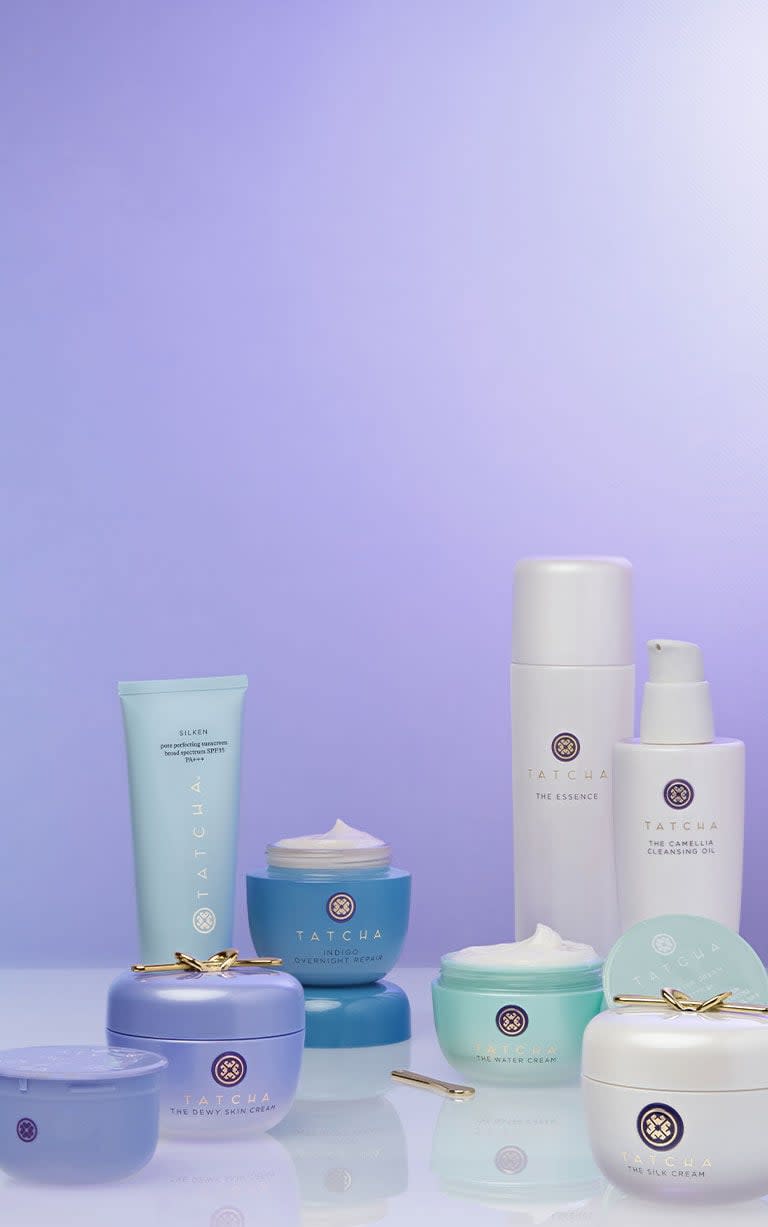 tatcha dewy skin cream and water cream with refill pods