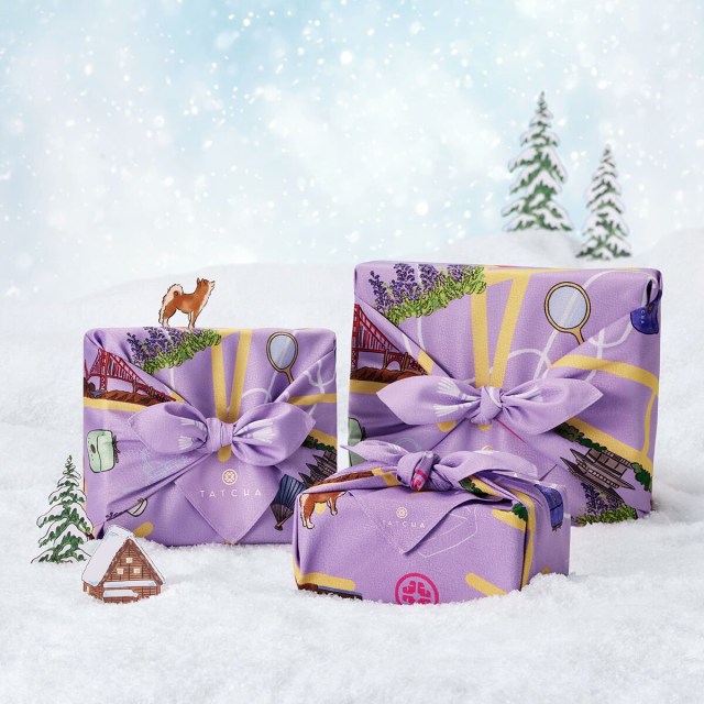 gift boxes wrapped in furoshiki