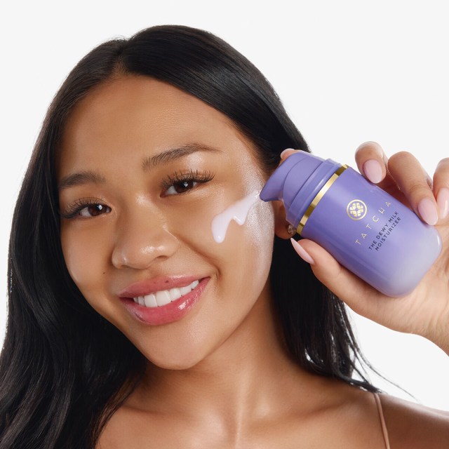 The Dewy Milk Moisturizer being applied on Suni Lee, 2x Gold Medal Gymnast